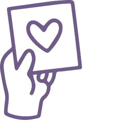 Hand holding heart icon